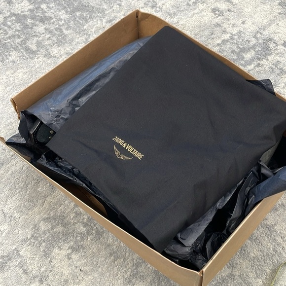 NIB Zadig & Voltaire Cara High Suede Studded Western Cowboy Boots Black Sz 41 - Picture 16 of 16